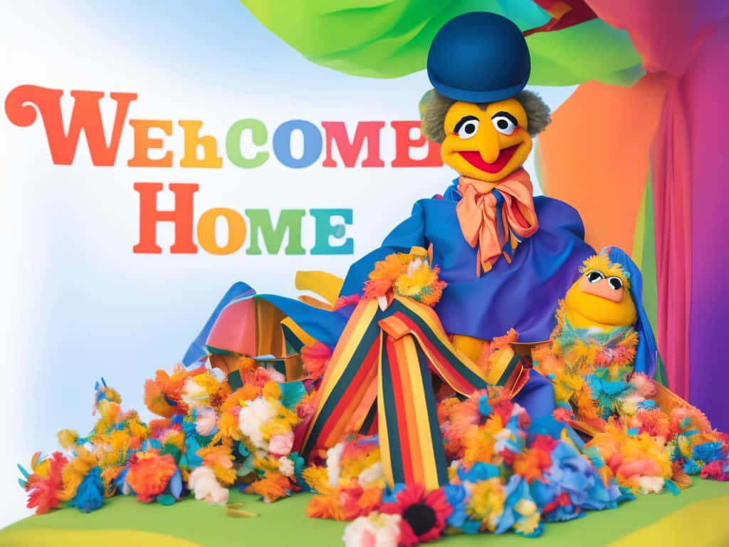 Welcome Home Puppet Show Colorful Display Wallpaper