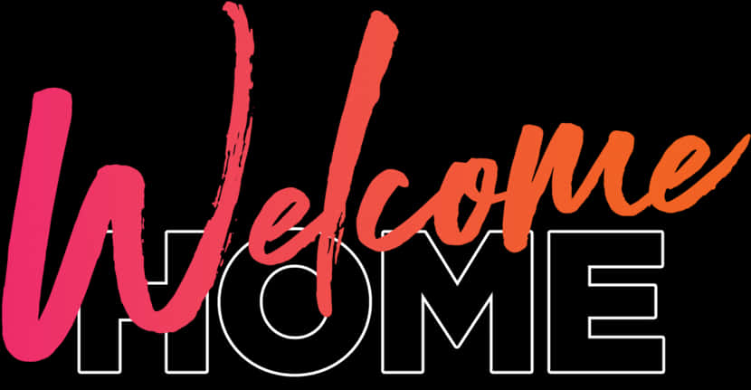 Welcome Home Stylized Text PNG