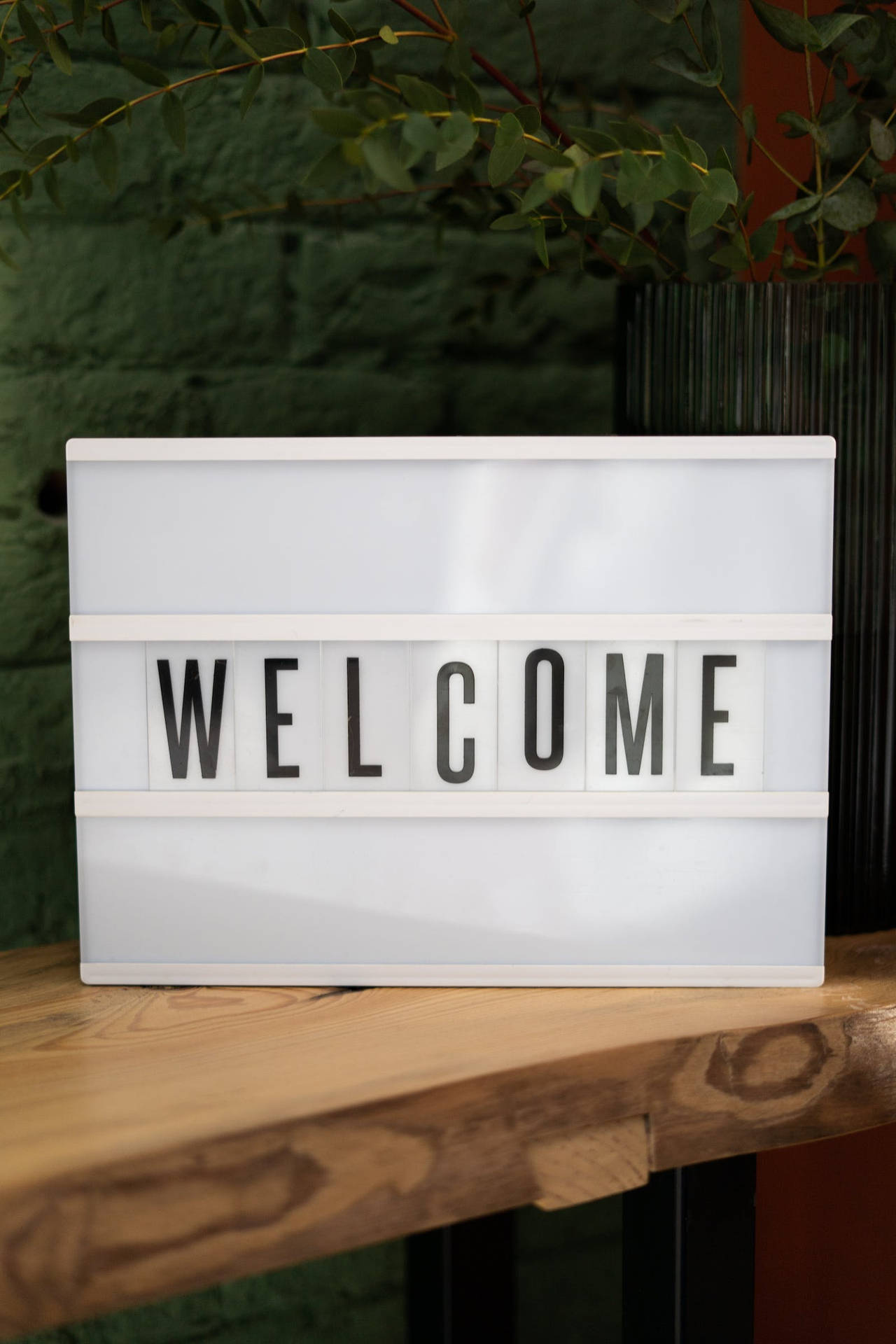 Welcome Lightbox Sign Wallpaper