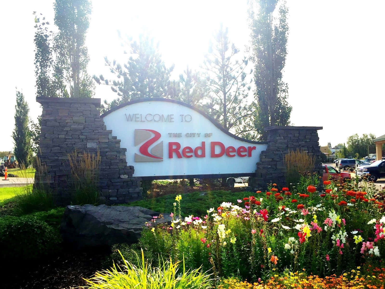 Welcome Sign Cityof Red Deer Alberta Wallpaper