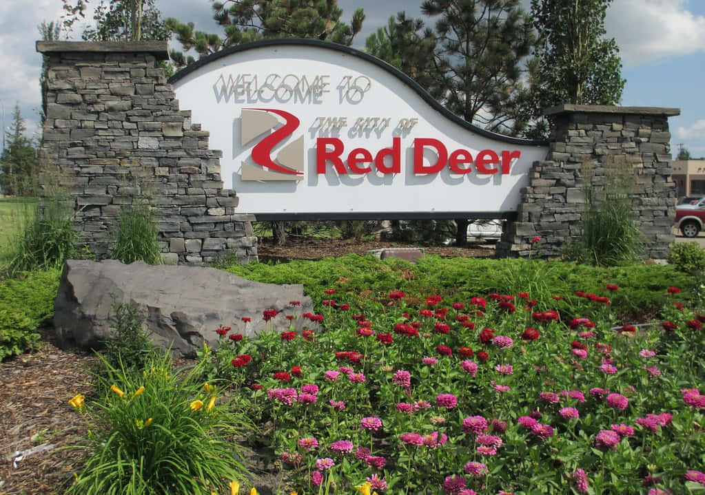 Welcome Sign Red Deer Alberta Wallpaper