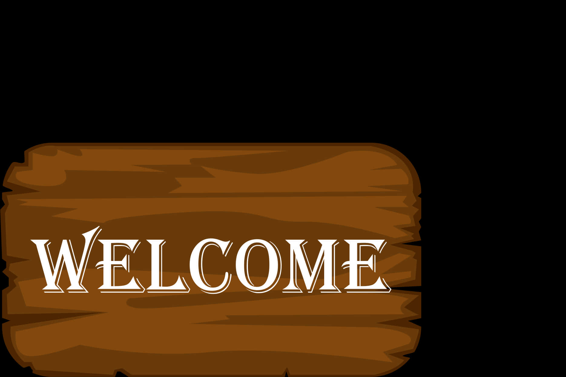 Welcome Sign Wooden Plank PNG