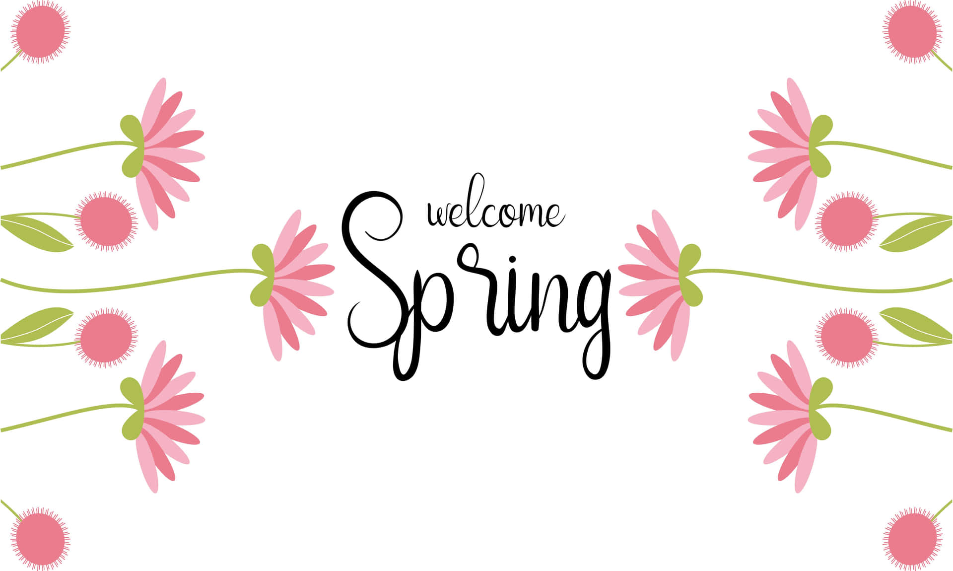Welcome Spring Floral Design Wallpaper
