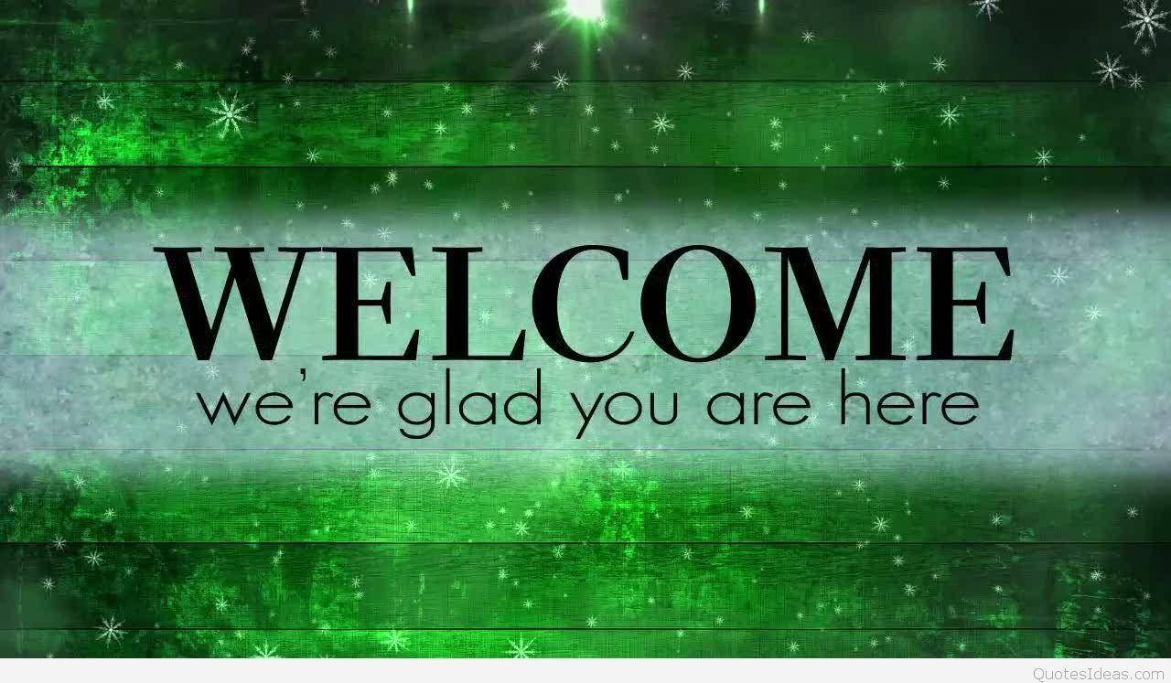 Welcome Starry Green Background Wallpaper