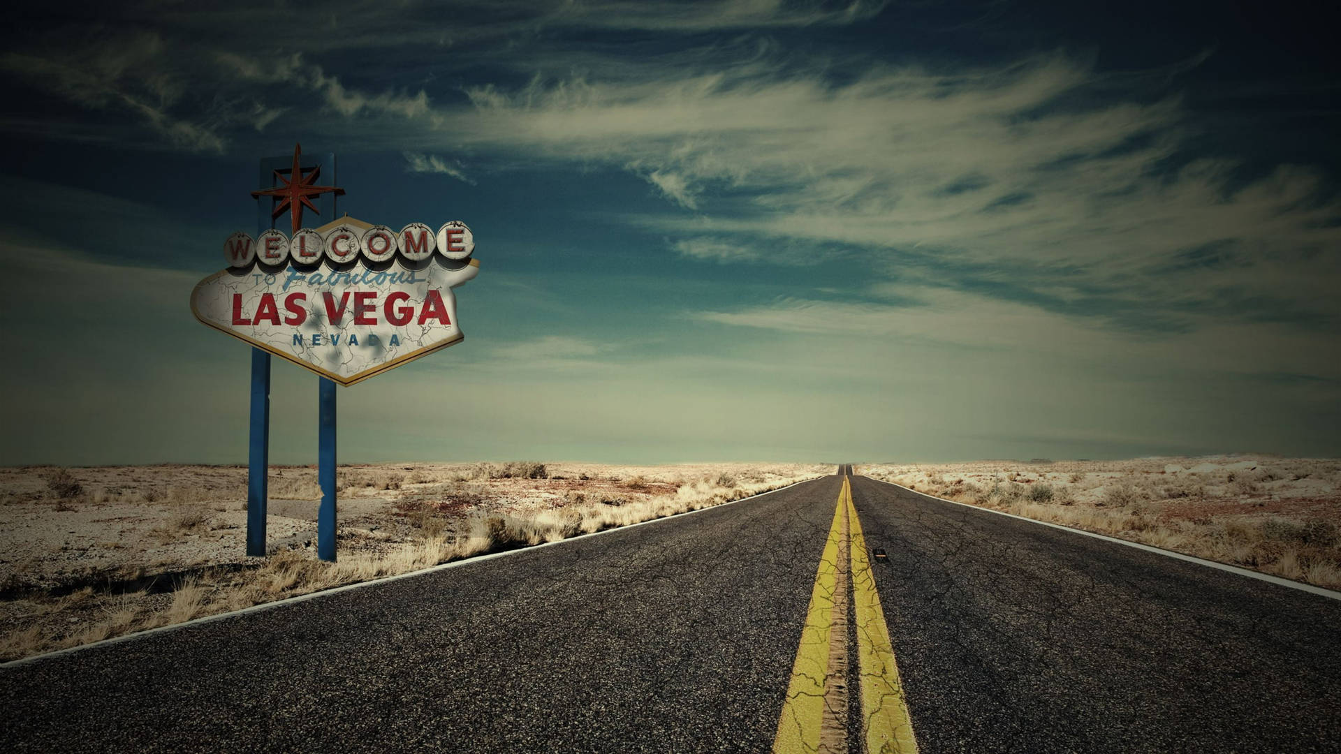 Welcome to Las Vegas Road Wallpaper