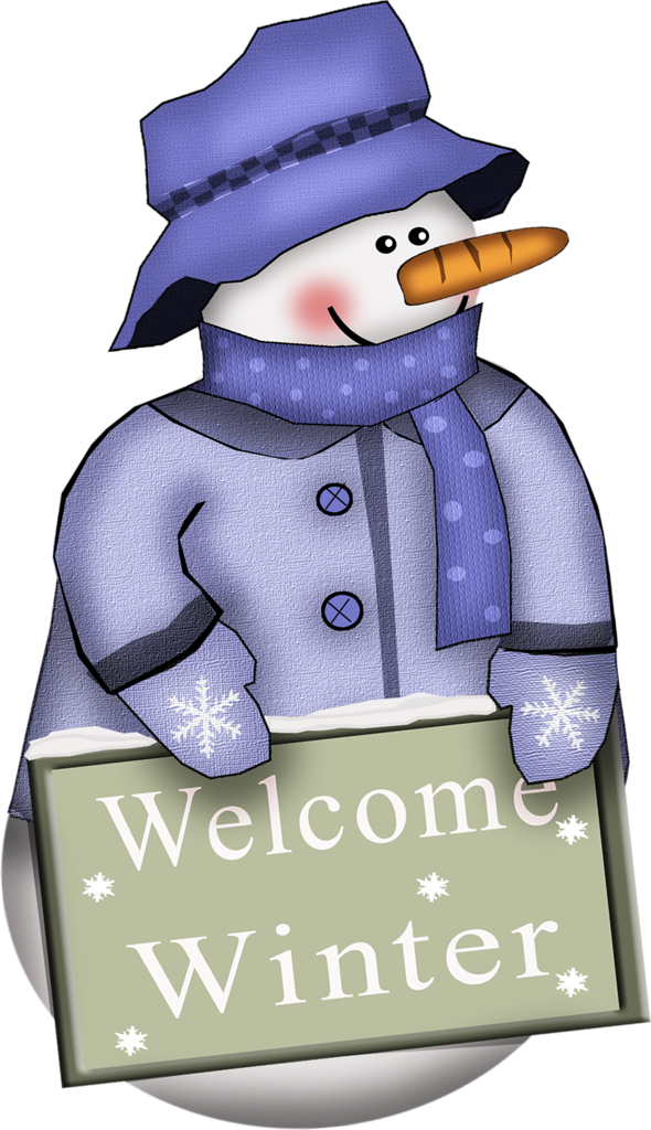 Welcome Winter Snowman Clipart.png PNG