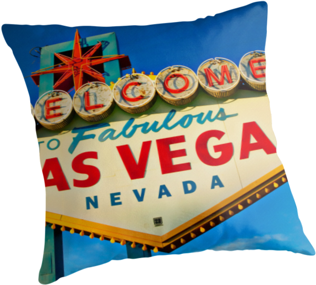 Welcometo Las Vegas Sign Cushion PNG