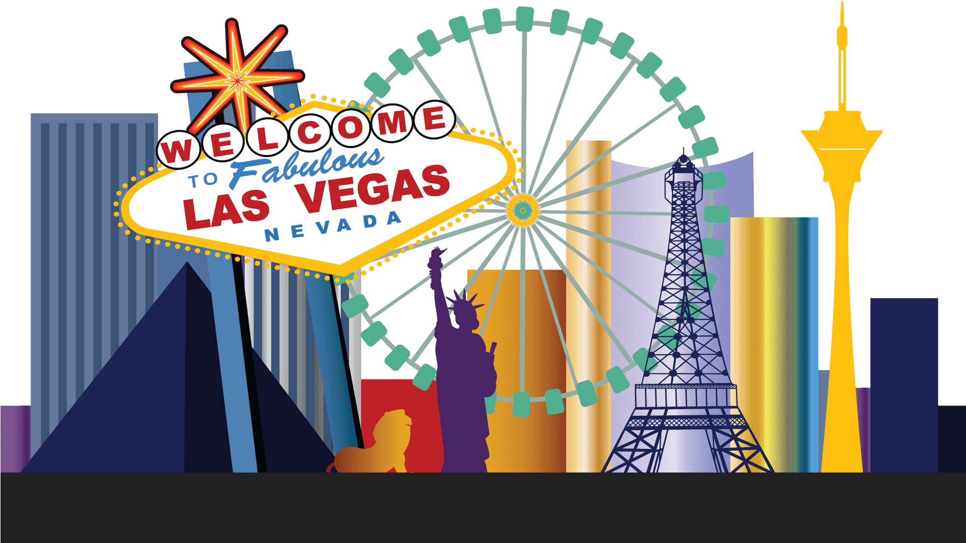 Welcometo Las Vegas Signand Landmarks PNG