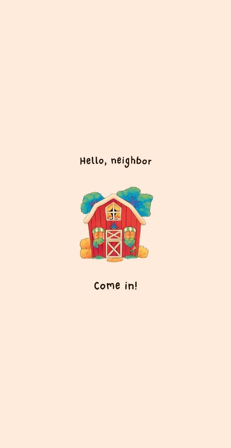 Welcoming Neighbor Cartoon House Wallpaper