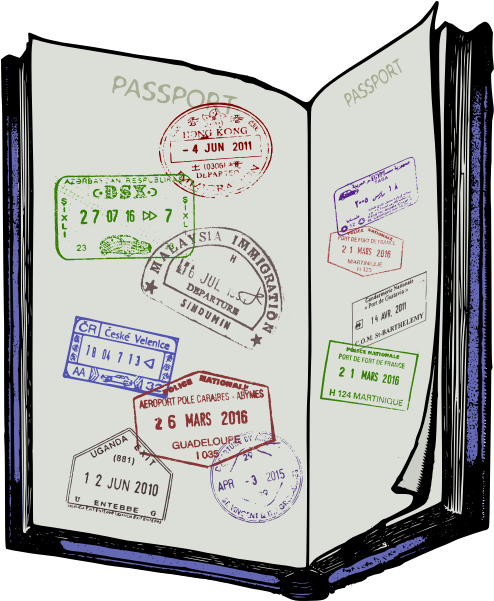 Well Traveled Passport Stamps PNG