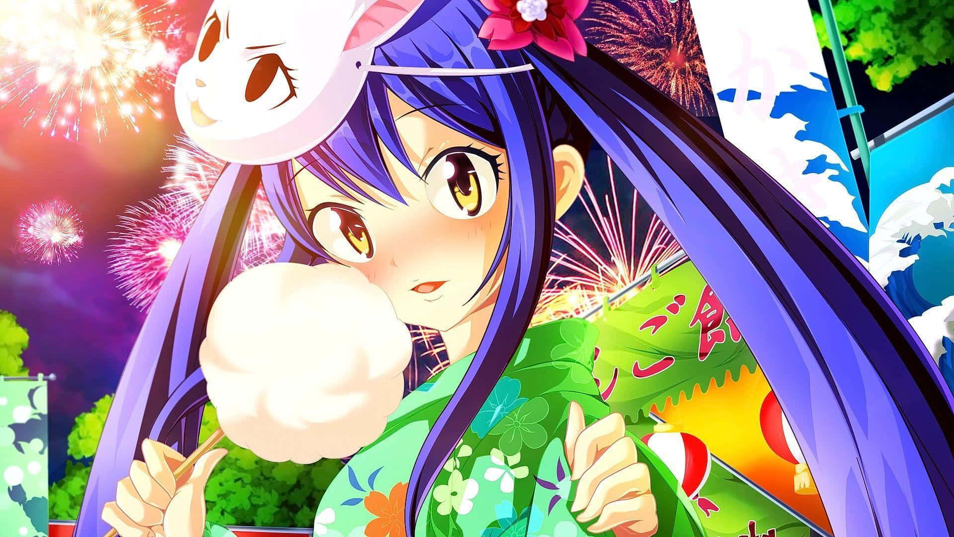 Wendy Marvell showcasing her vibrant personality and powerful abilities Wallpaper