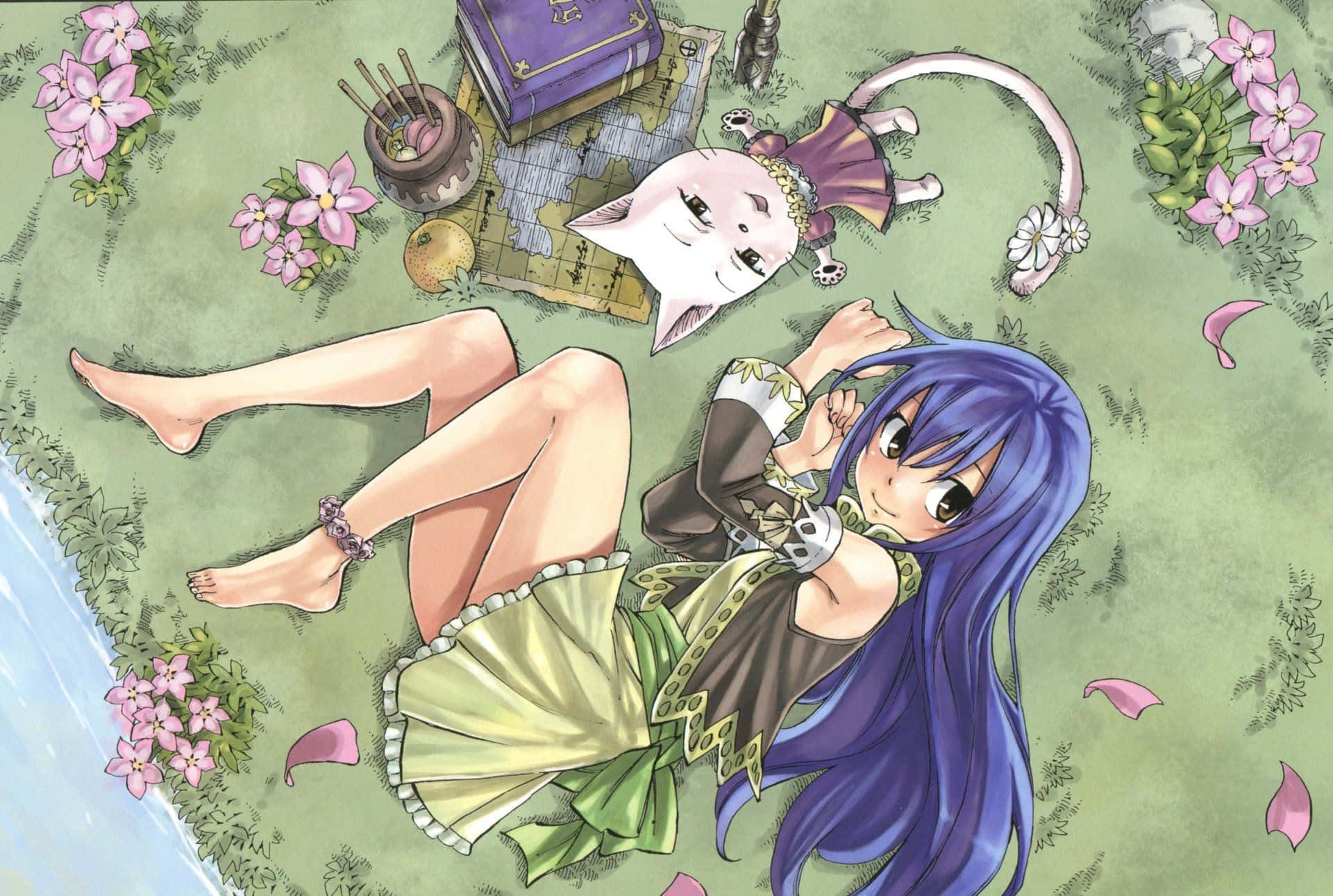 Caption: Sorceress Wendy Marvell performing a magical attack Wallpaper