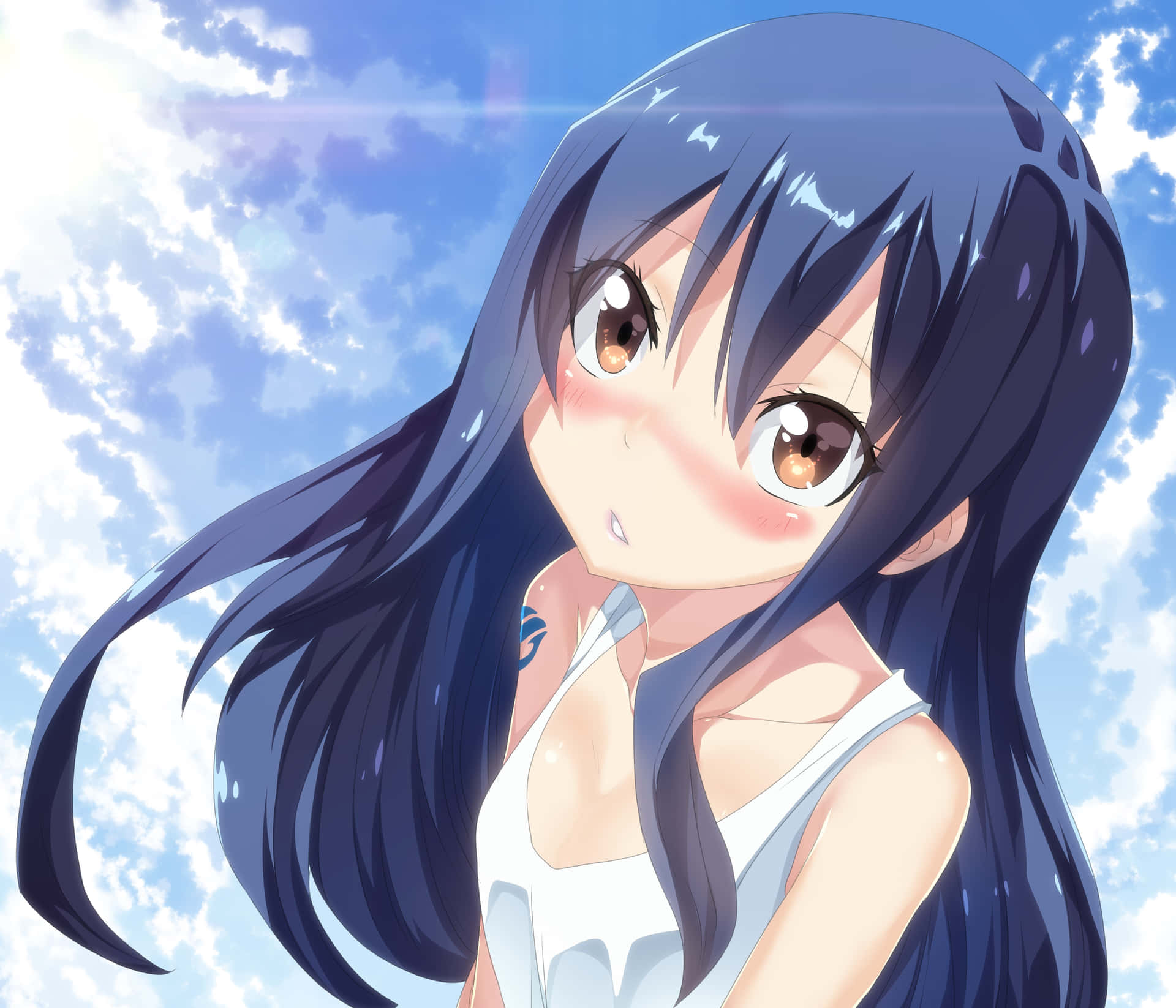 Wendy Marvell from Fairy Tail in action Wallpaper