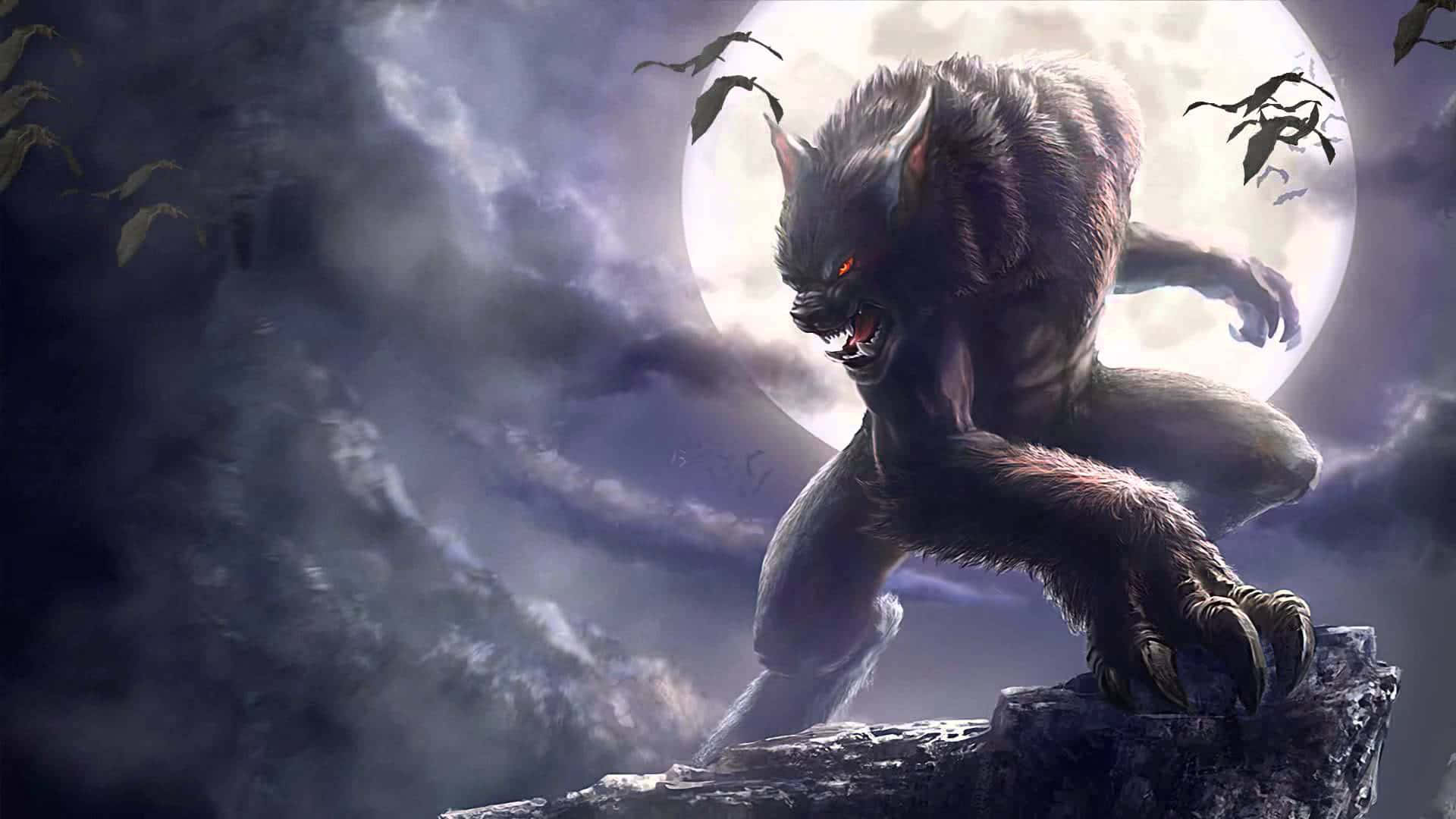 "The mystical werewolf howls at moonlight."