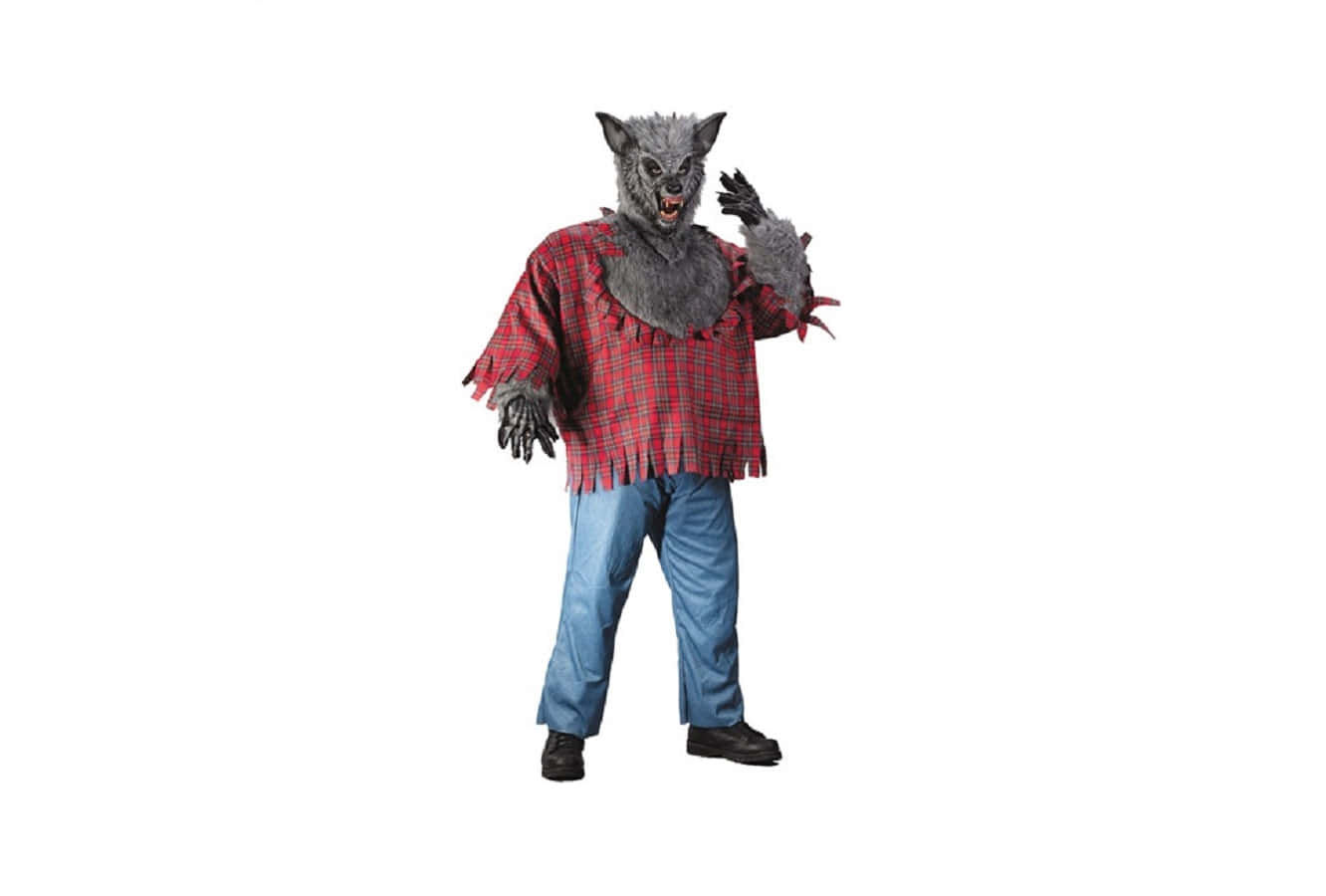 Ferocious Werewolf Costume in a Full Moon Night Wallpaper