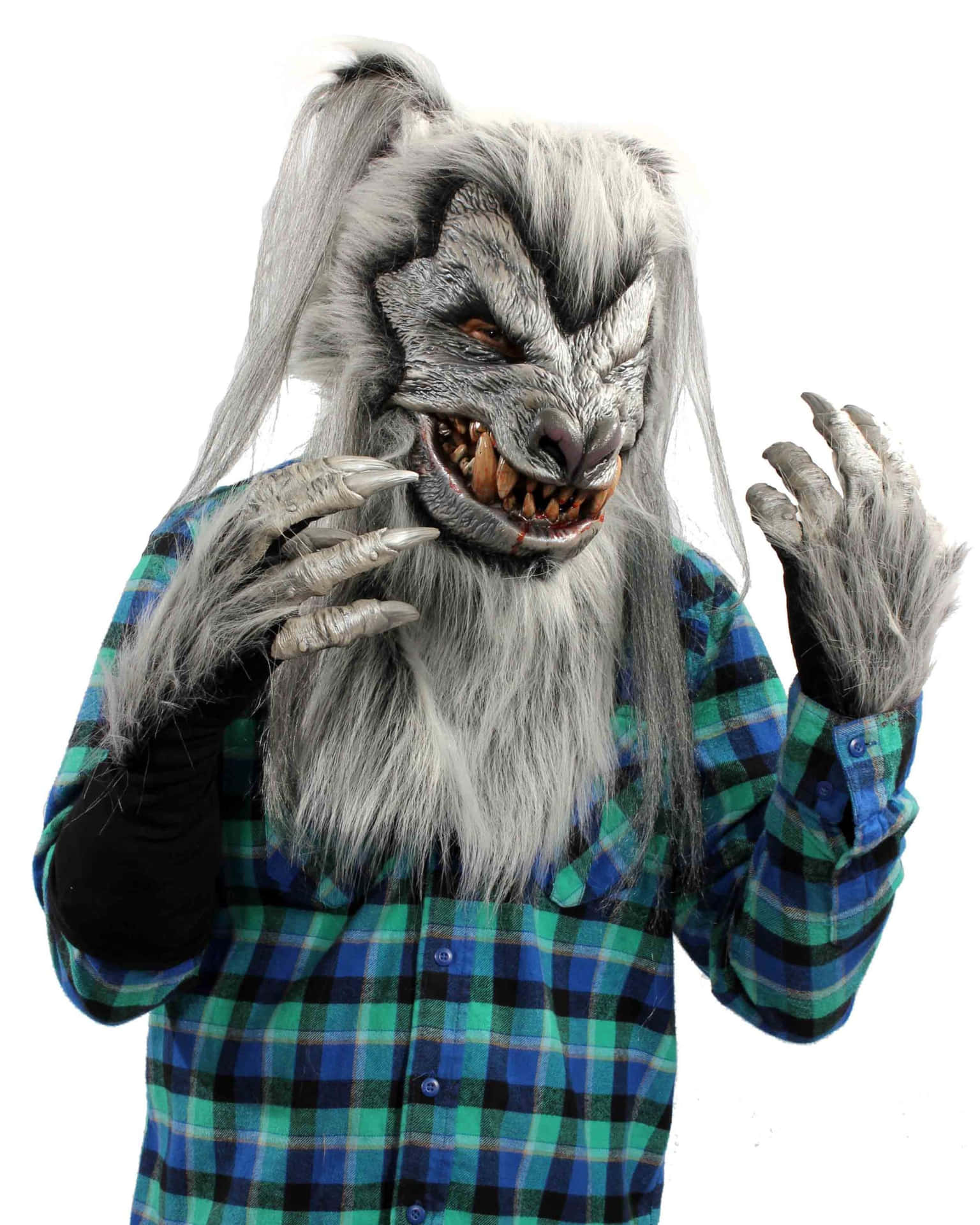 Fierce Werewolf Costume with Glowing Eyes Wallpaper