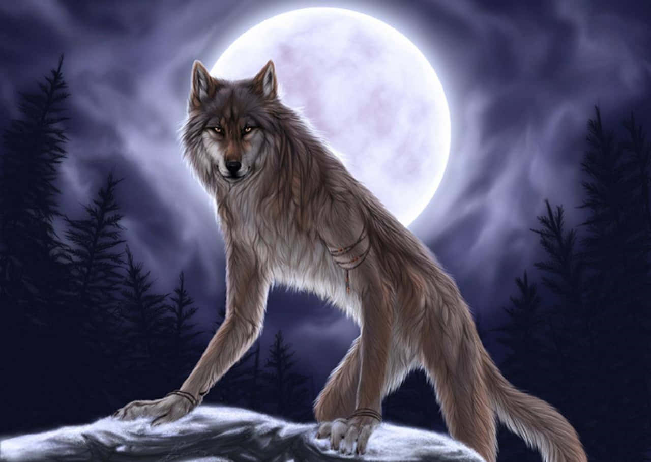 Einmysteriöser Werwolf Lauert In Den Schatten.
