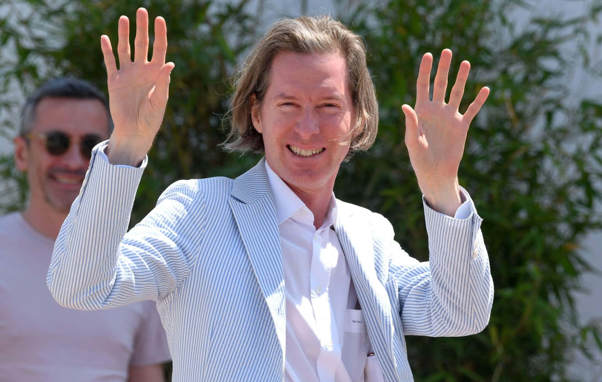 Wes Anderson Waving Happily Wallpaper