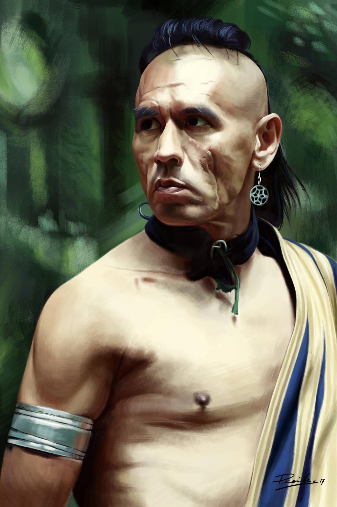 Famed Actor Wes Studi in the iconic film, The Last of The Mohicans Wallpaper