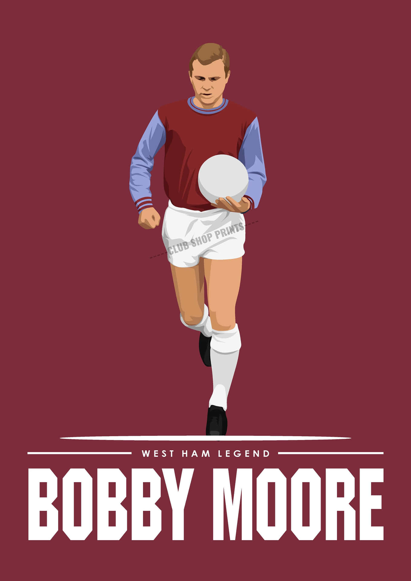 West Ham Legend Bobby Moore i fuld farve. Wallpaper