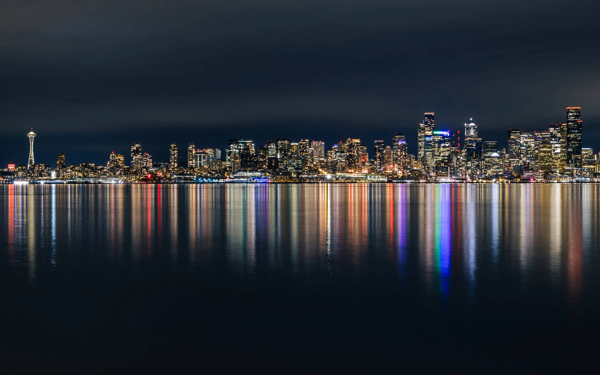 West Seattle Skyline Night Wallpaper