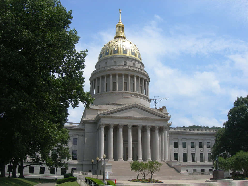 West Virginia And The State's Dome At Its Capitol Building Wallpaper
