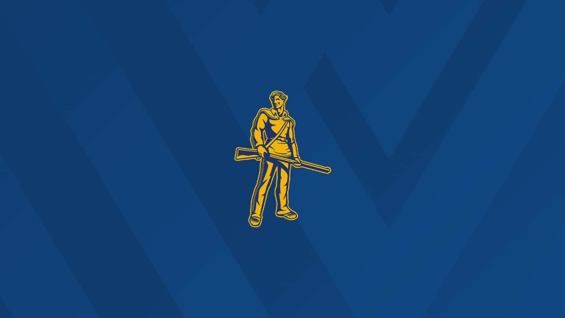 Enblå Bakgrund Med En Guld Soldat På. Wallpaper