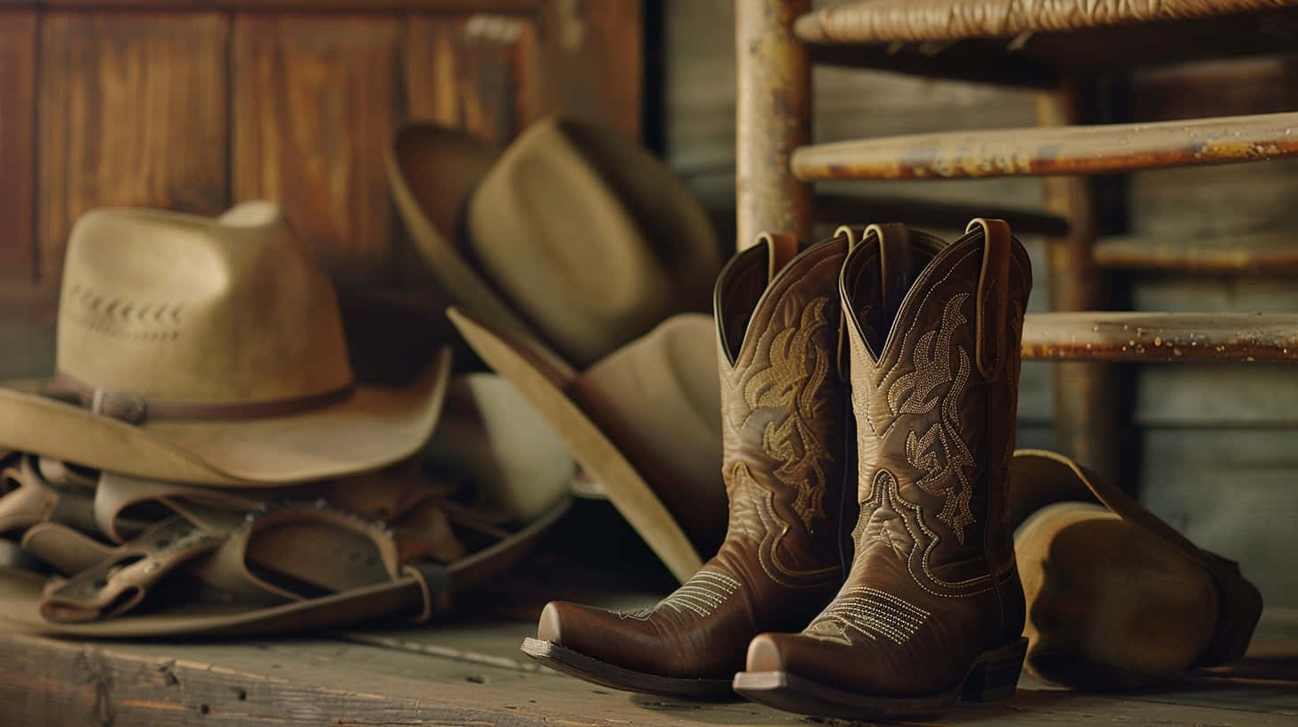 Western Bootsand Cowboy Hats Wallpaper