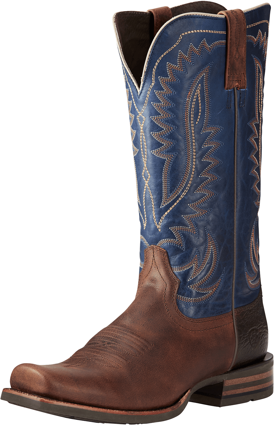 Download Western Cowboy Boot Blue Brown Leather | Wallpapers.com