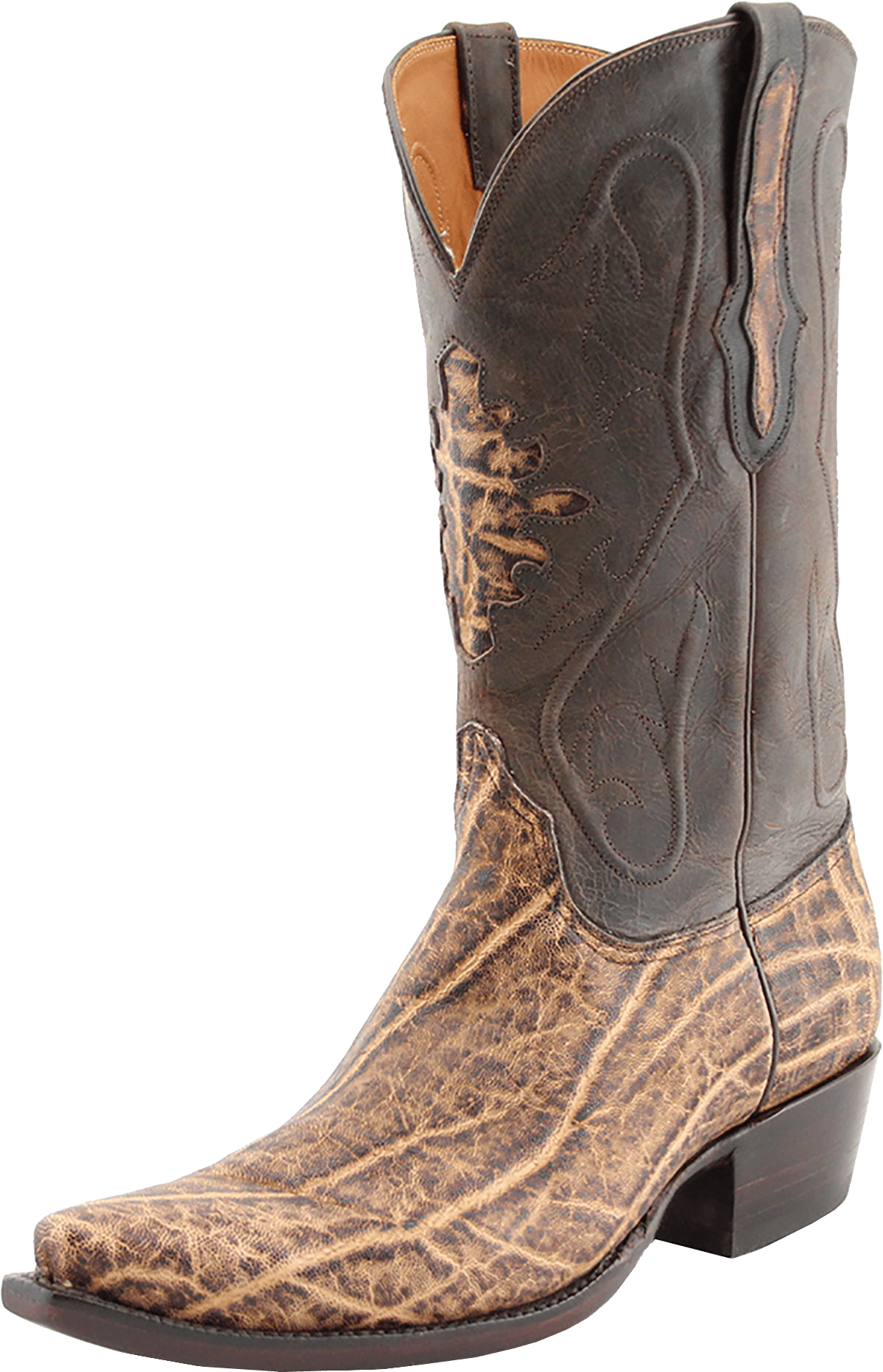 Western Cowboy Boot Brown Leather PNG