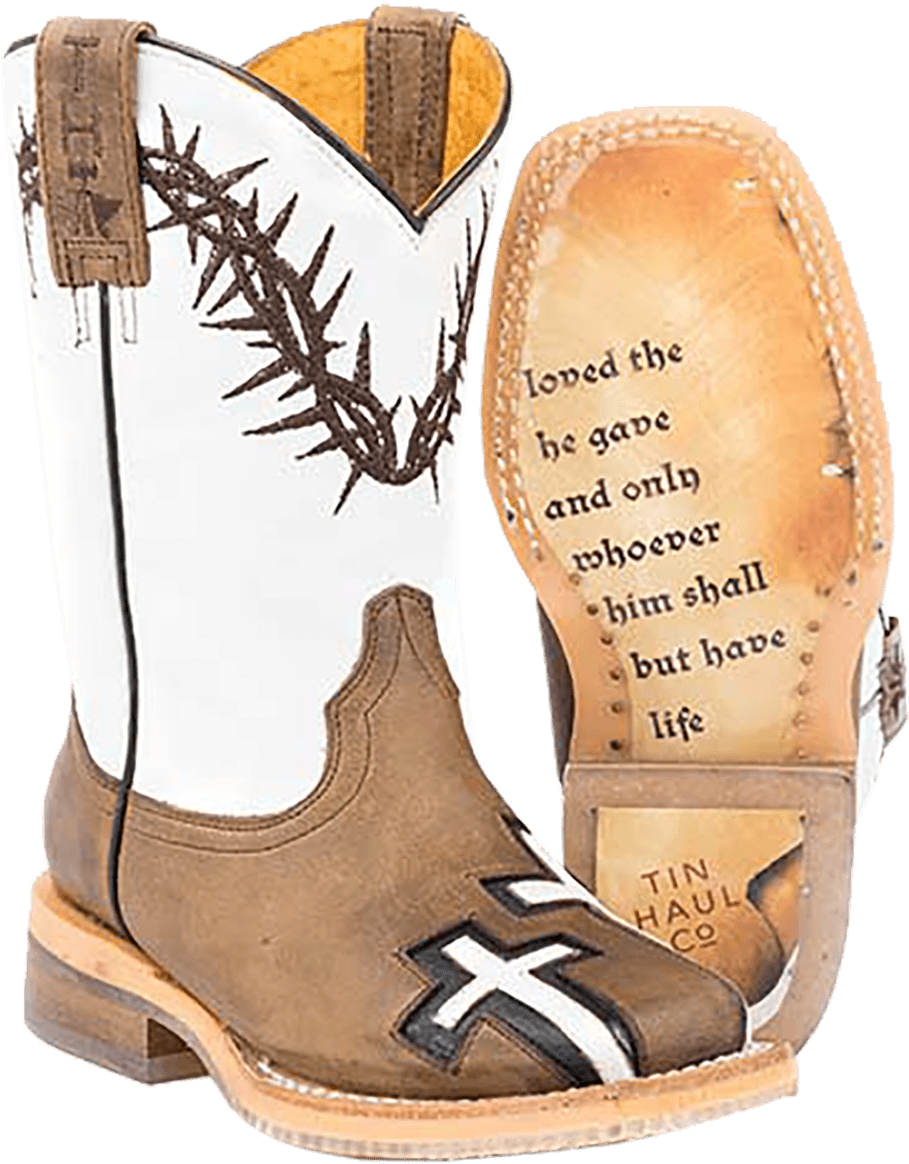 Download Western Cowboy Bootwith Cross Design | Wallpapers.com