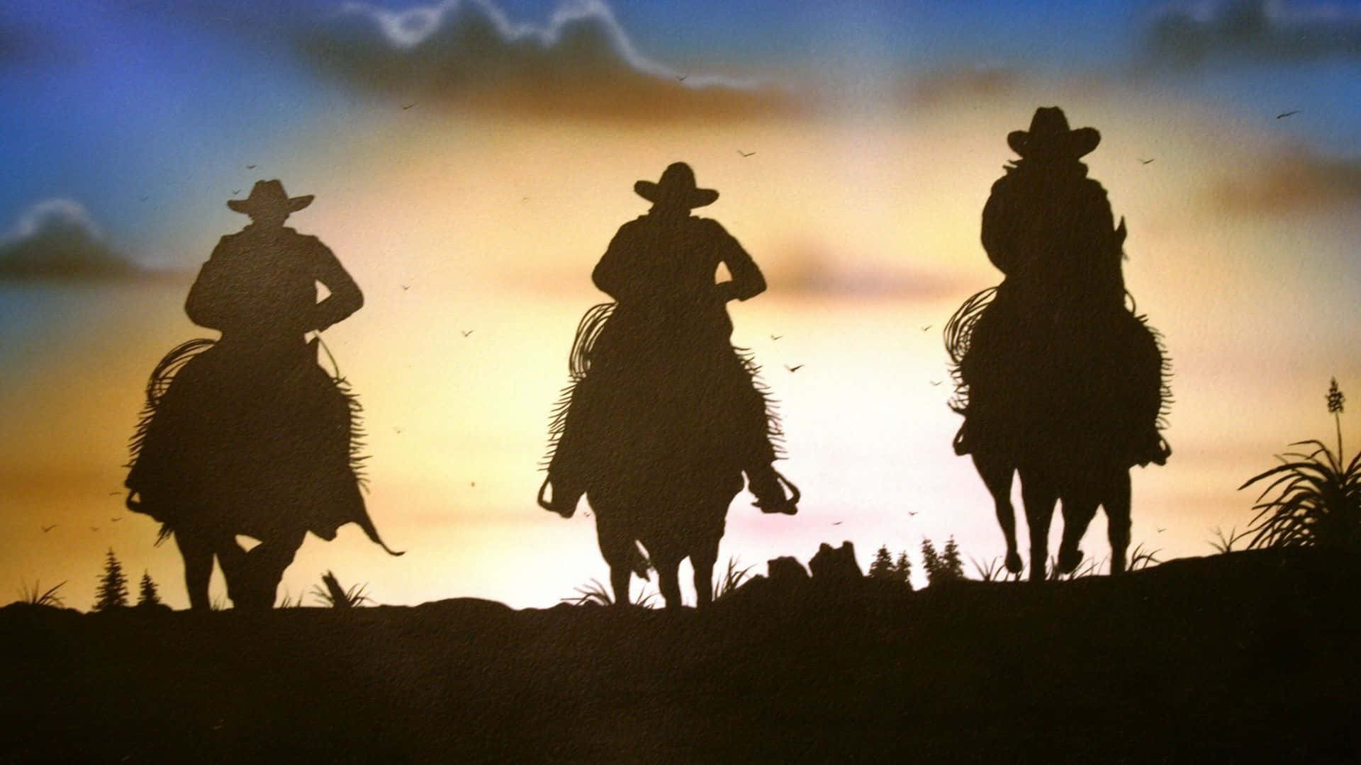 Cowboy Living the Western Dream Wallpaper