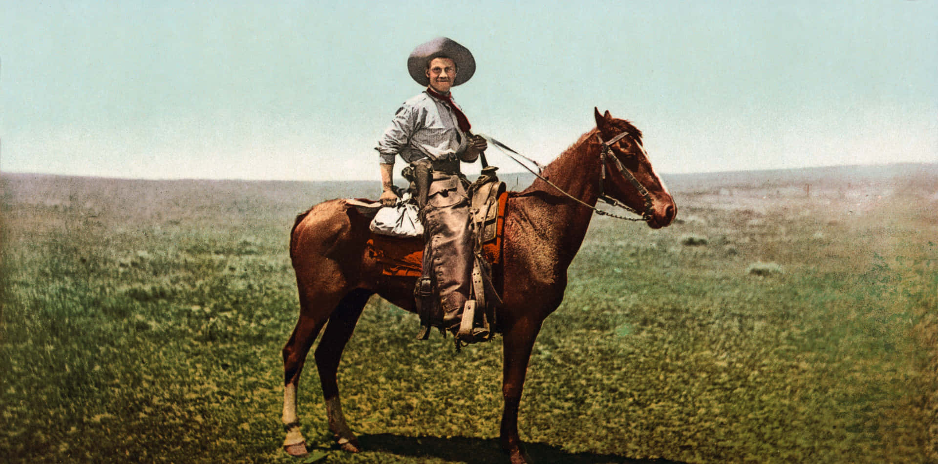 Uncowboy Pronto Per Intraprendere La Sua Avventura Nel Far West. Sfondo