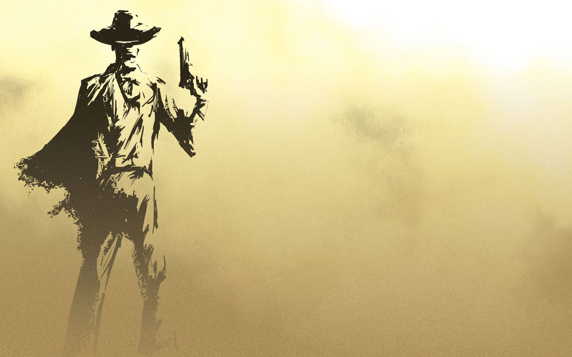Western Cowboy With Drawn Pistol Wallpaper