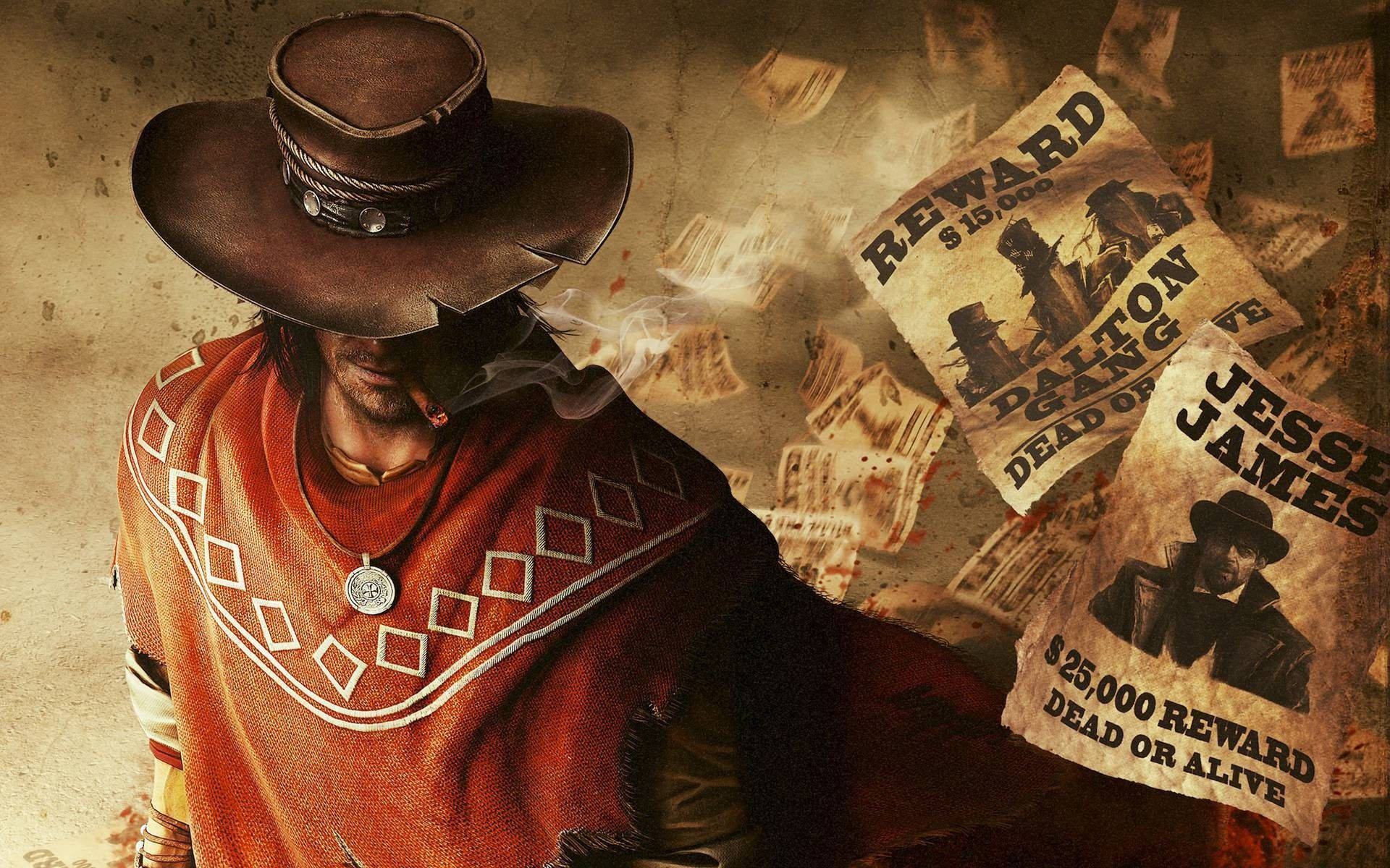 Western Cowboy With Reward Poster Wallpaper
