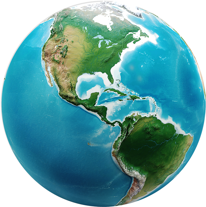 Western Hemisphere Earth Graphic PNG