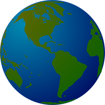 Western Hemisphere Globe View PNG