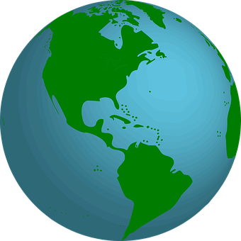 Western Hemisphere Globe View PNG