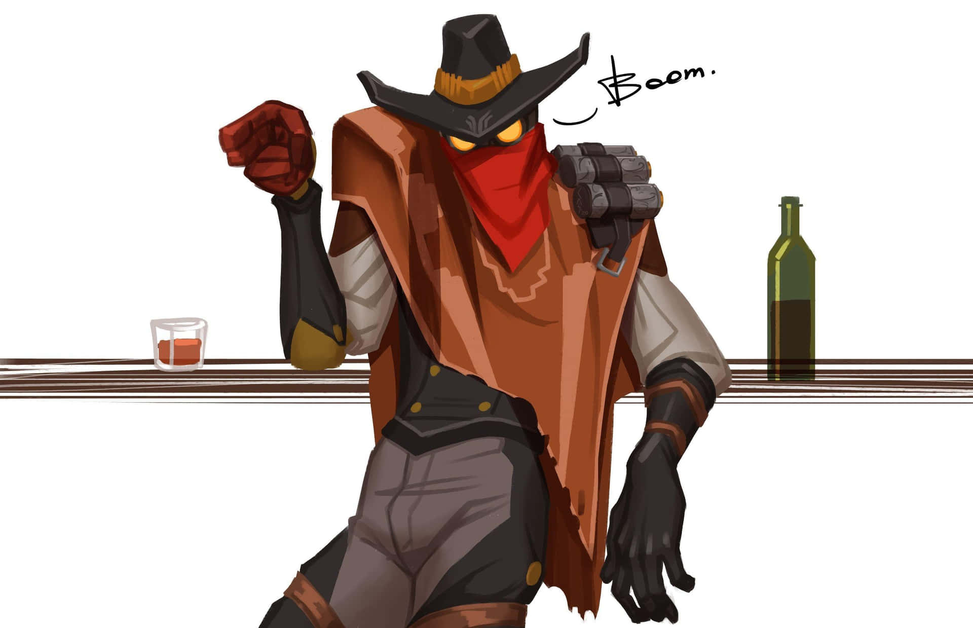 Western Outlaw Jhin Kunstwerk Achtergrond