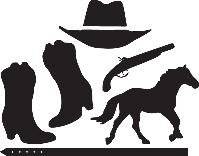 Western Themed Silhouettes PNG