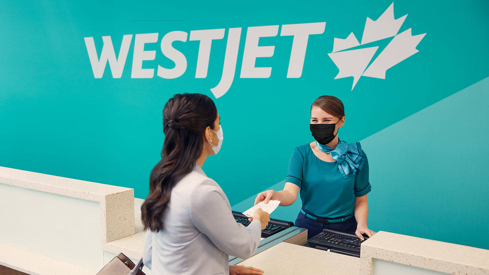 WestJet Airline receptionisten. Wallpaper