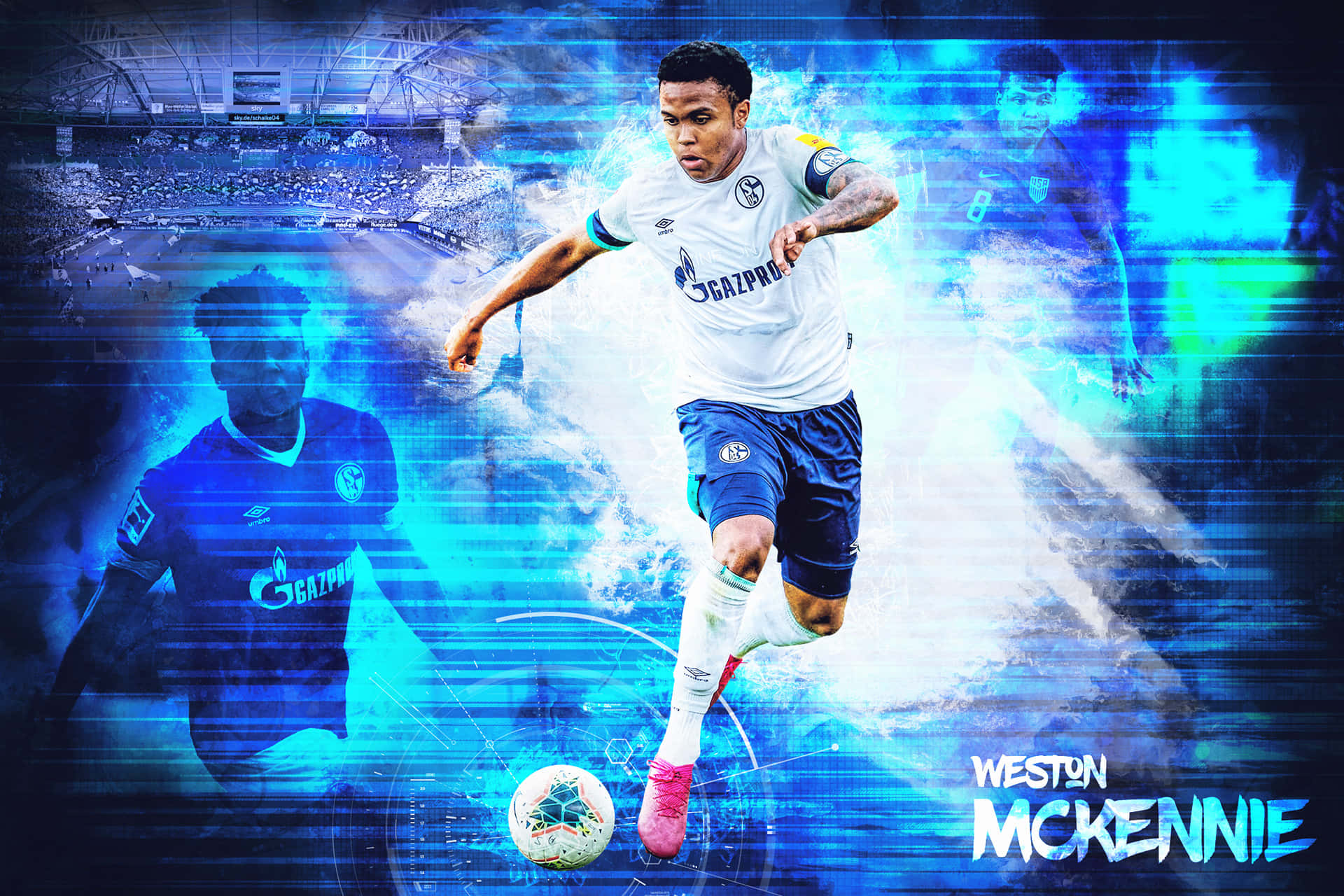 Weston Mc Kennie Schalke Action Artwork Wallpaper