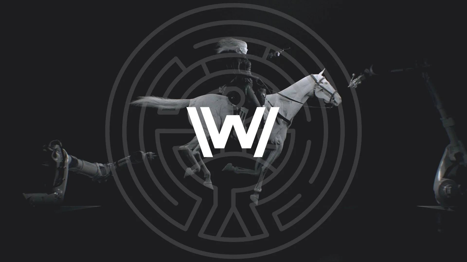 Logo Circolare Westworld In Nero Sfondo