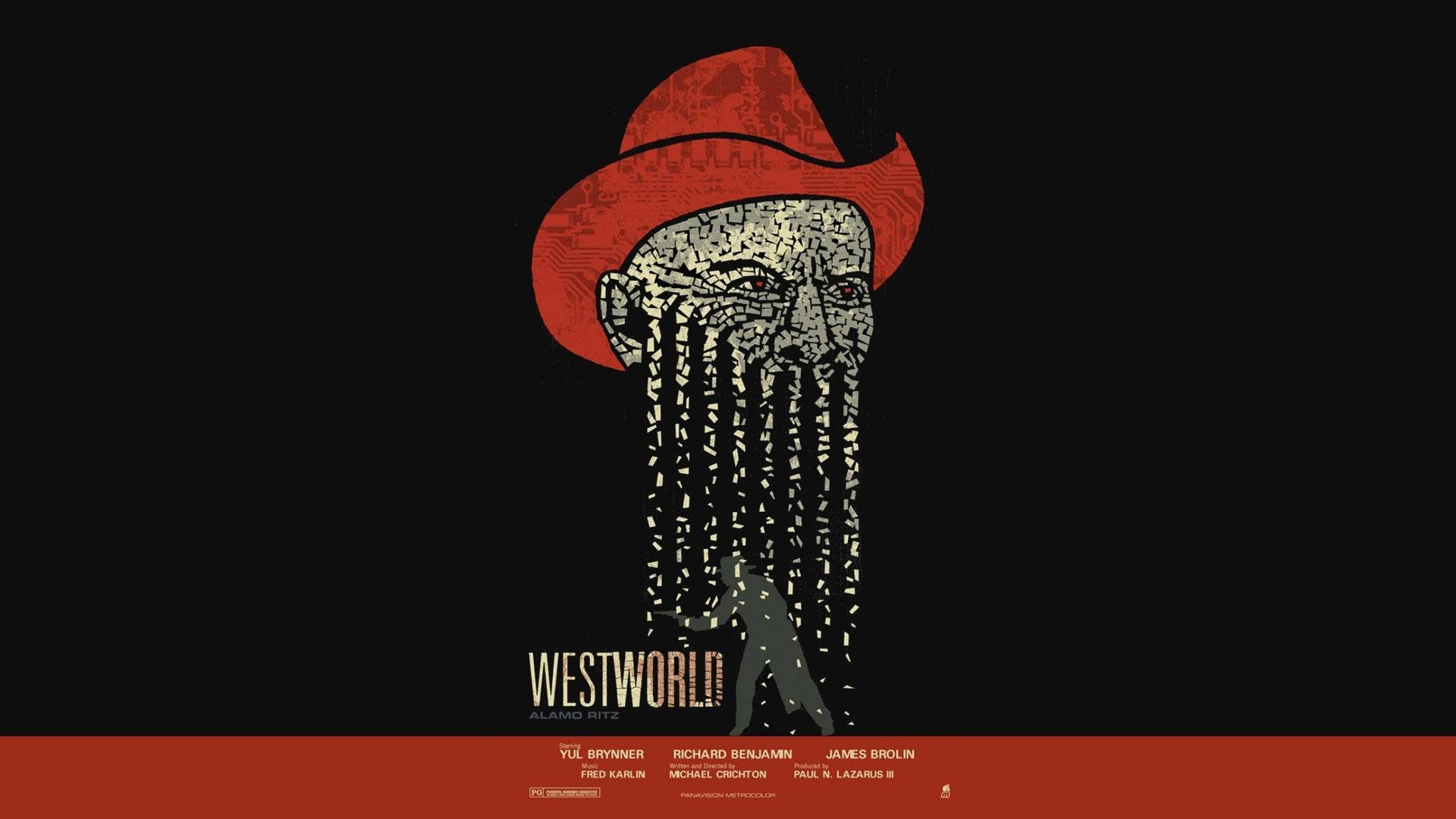 Westworld Cowboy I Sort Hat Tapet Wallpaper
