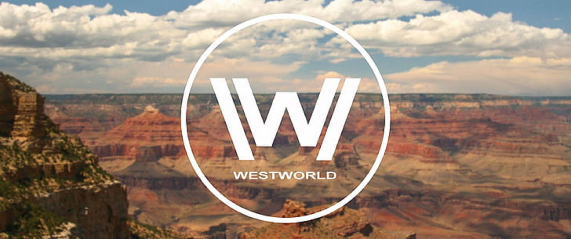 Westworld Logo In Mountain Cliff Wallpaper