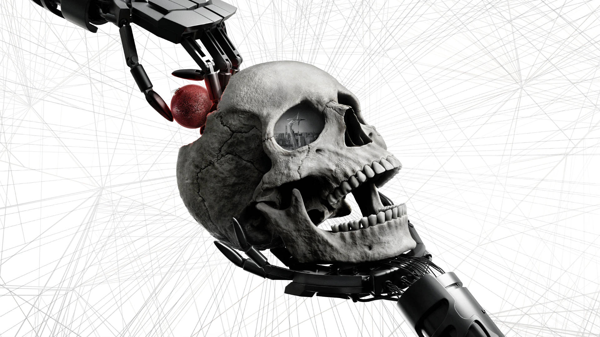 Westworld Robothænder Med Kranium Wallpaper