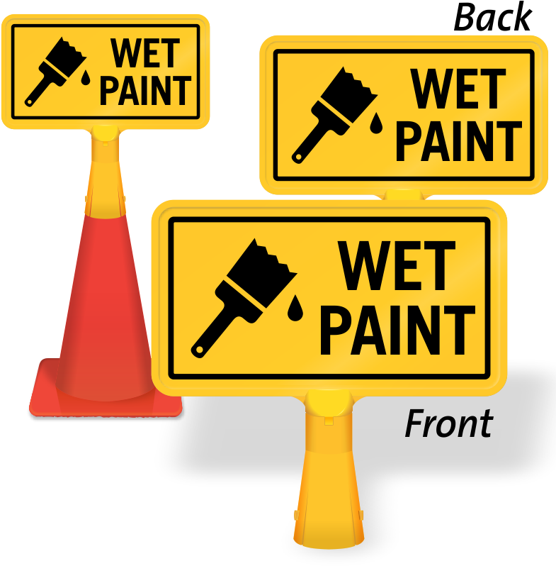 Wet Paint Signs Warning Alert PNG