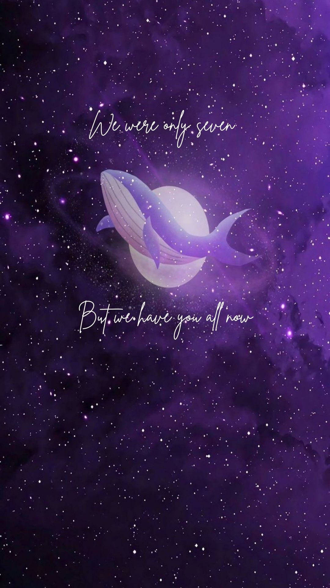 Whale In Galaxy I Purple You Background