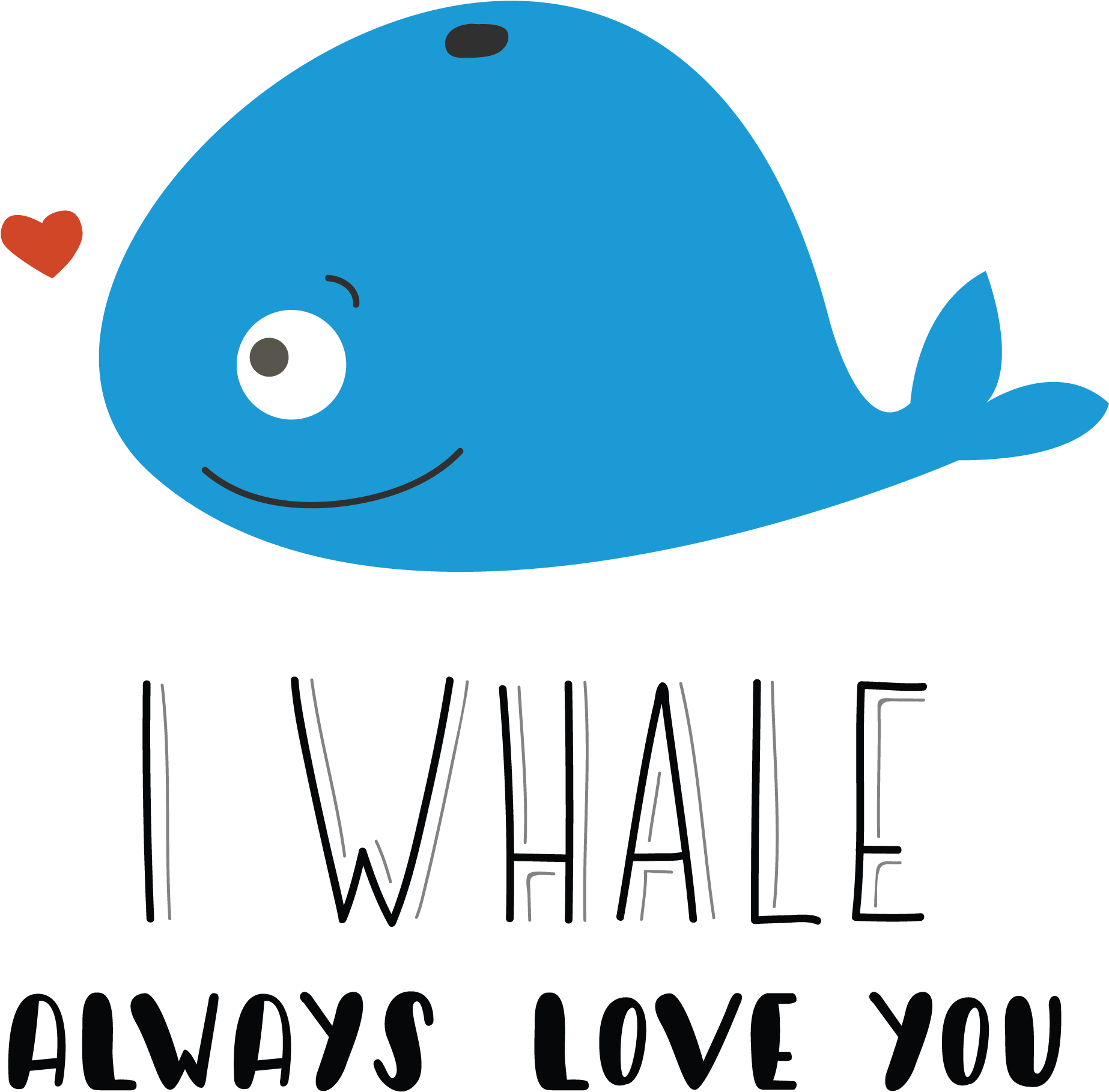 Whale Pun Love Graphic PNG