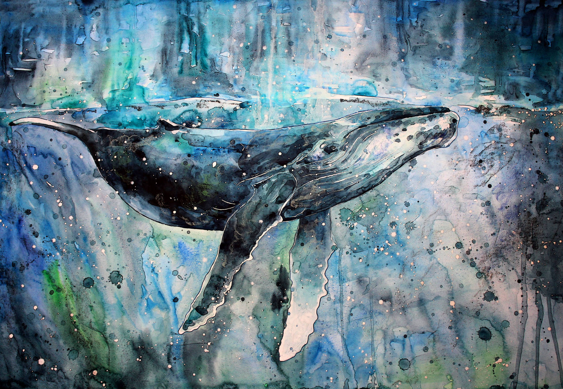 Whale Tail Painting Desktop Wallpaper